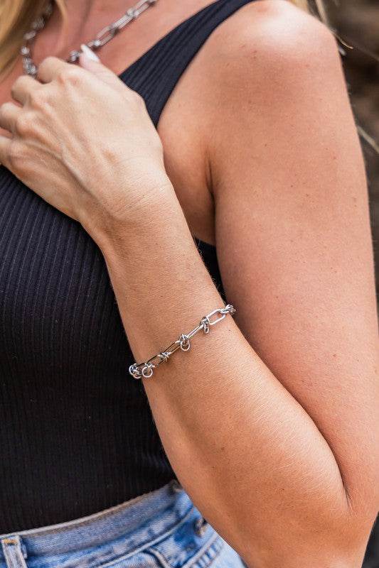 18K STAINLESS STEEL BARBED WIRE CHAIN BRACELET